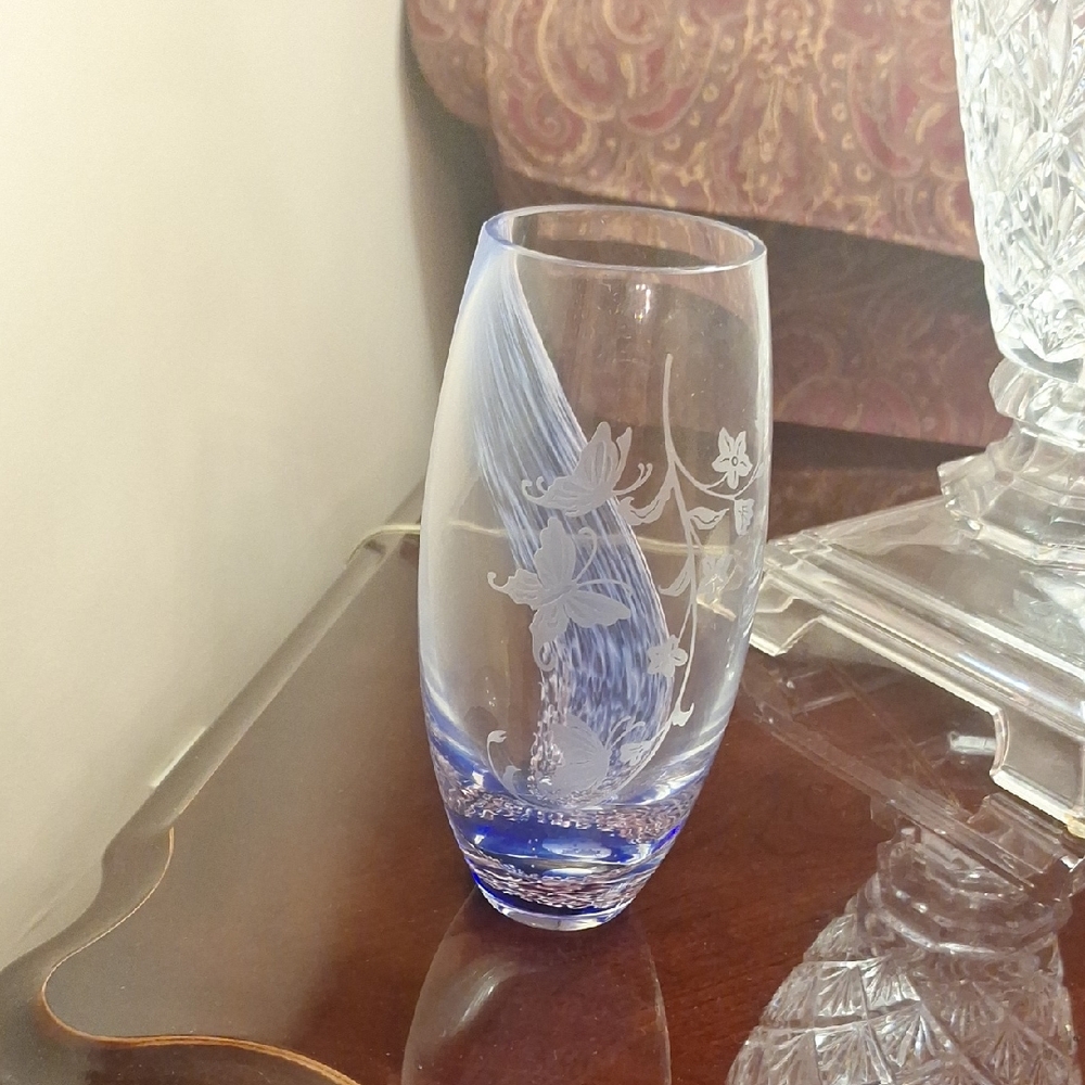 Lenox Blue Glass Art Vase Collection